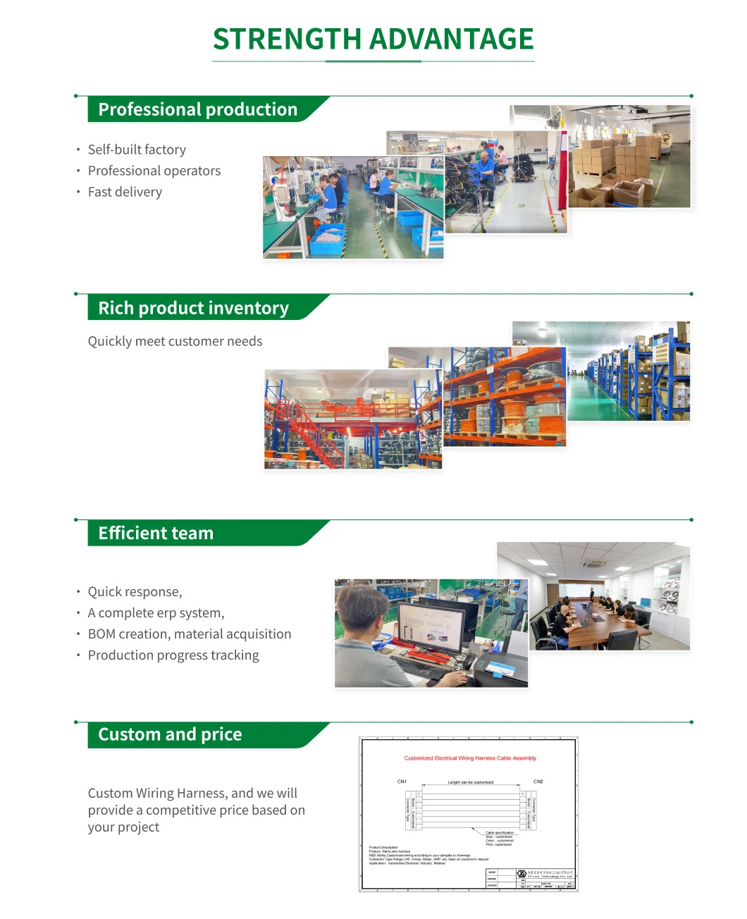 Customized All Kinds of Connector Wire Harness Electronic and Connectors Cable Assembly