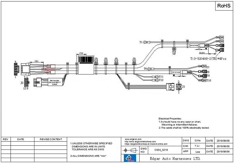 Customized Connector 5 Pin Flat Ribbon Cable for Scanner with OEM ODM